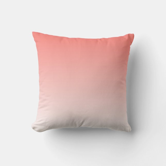 Coral Pink Ombre Gradient Cushion (Front)