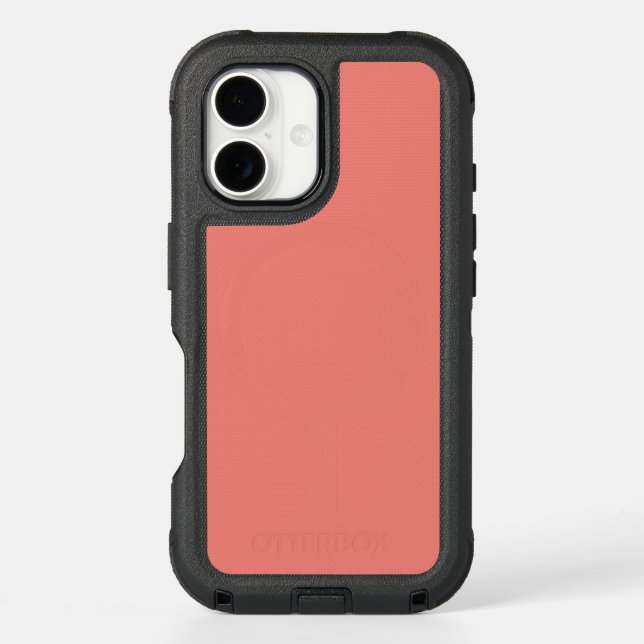 Coral Pink OtterBox Defender iPhone 16 Case (Back)