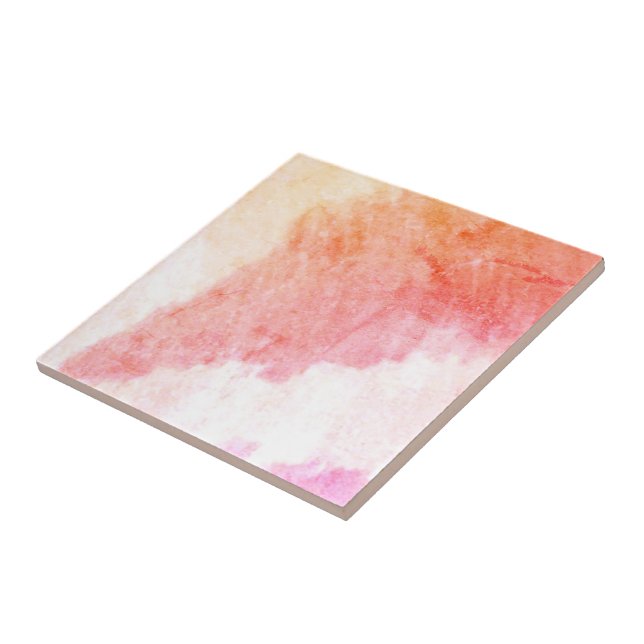 Coral Pink Peach And Orange Ceramic Tile (Side)
