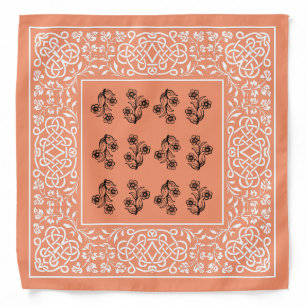 Coral Pink / Peach Bandana with Celtic Knots