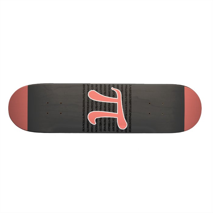 Coral Pink Pi symbol Skate Decks
