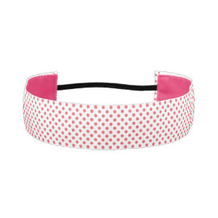 Coral Pink Polka Dots by Shirley Taylor Athletic Headband