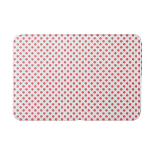 Coral Pink Polka Dots by Shirley Taylor Bathroom Mat