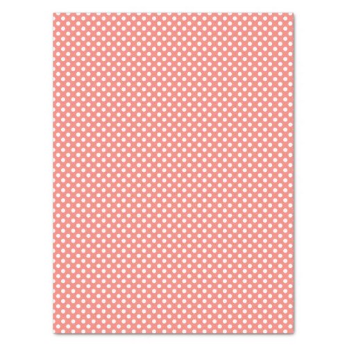 Coral Pink Polka Dotted Pattern Tissue Paper