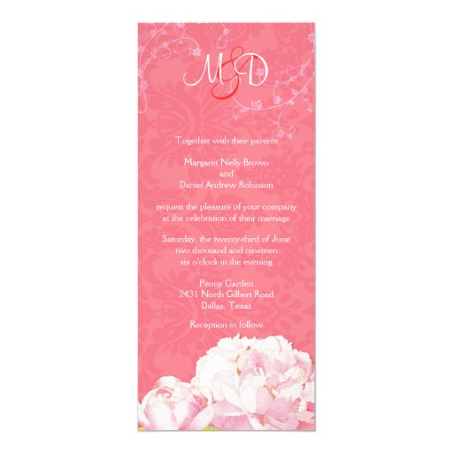 Coral Pink Wedding Invitations 5