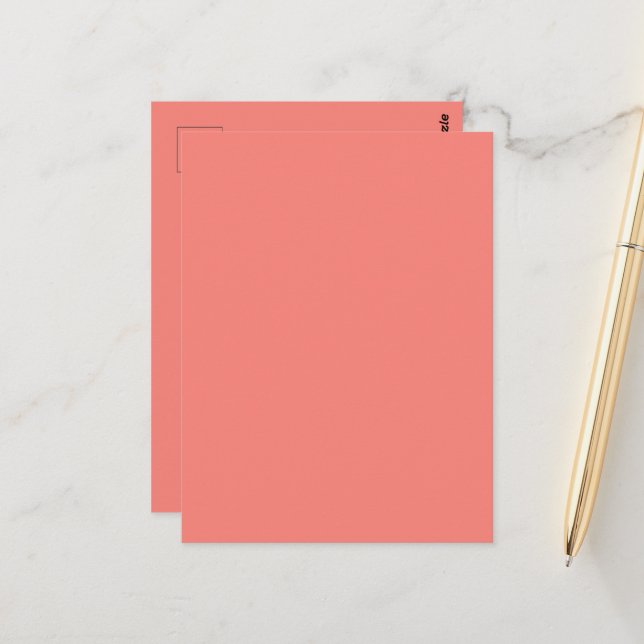 Coral Pink Postcard (Front/Back In Situ)