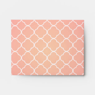 Coral Pink Quatrefoil Pattern Envelope