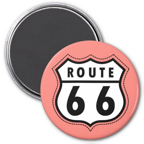 Coral Pink Route 66 sign Magnet