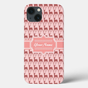 Coral Pink Salmon Deer Pattern Personalized N2 iPhone 13 Case