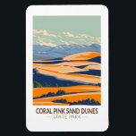 Coral Pink Sand Dunes State Park Utah Vintage  Magnet<br><div class="desc">Coral Pink Sand Dunes State Park artwork design. The park features uniquely pink-hued sand dunes located beside red sandstone cliffs.</div>