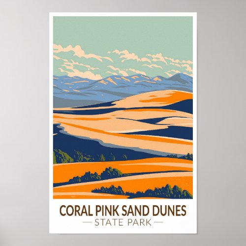 Coral Pink Sand Dunes State Park Utah Vintage Poster