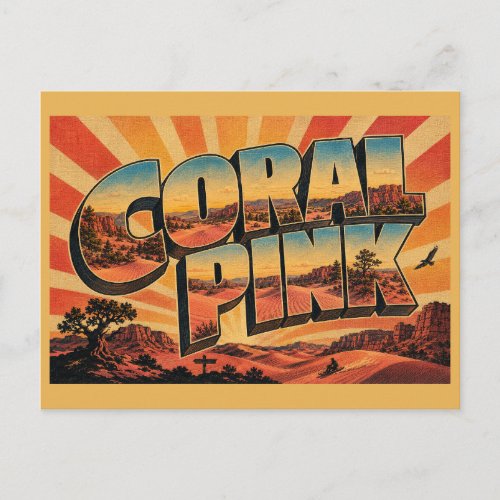 Coral Pink Sand Dunes UT Pink Sand Art Postcard
