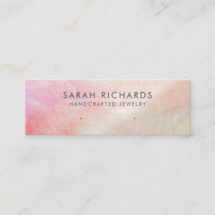 Coral Pink Shell Mother of Pearl Display Mini Business Card