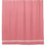 Coral Pink Shower Curtain Double Line Border at Zazzle