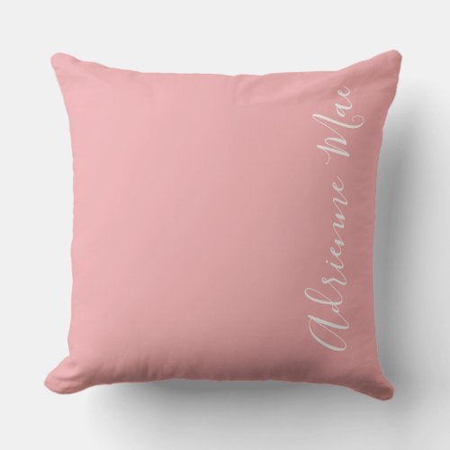 Coral Pink Simply Personalized  Throw Pillow