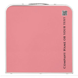 Coral Pink Small Business Name QR Portable Table