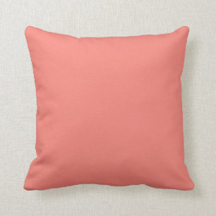 Coral Pink Solid Color Background Throw Pillow