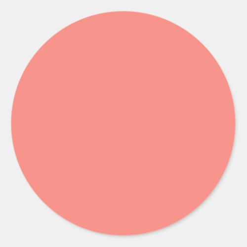 Coral Pink Solid Color Classic Round Sticker