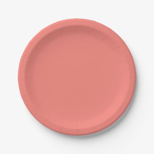 Coral Pink Solid Color Paper Plates