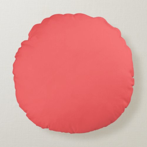 Coral Pink  solid color  Round Pillow