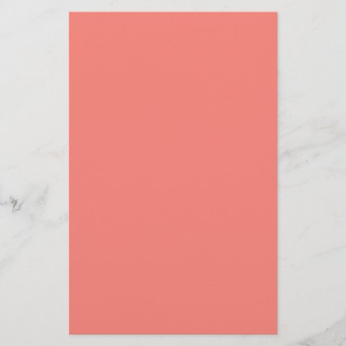 Coral Pink Solid Color Stationery