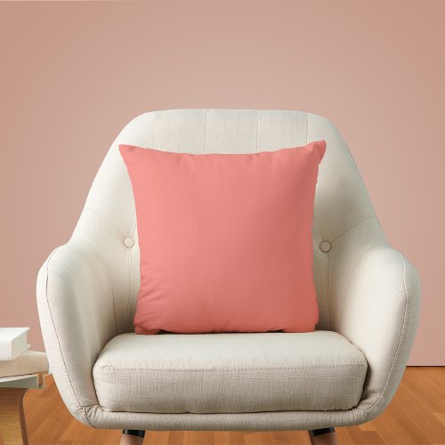 Coral Pink Solid Color Throw Pillow