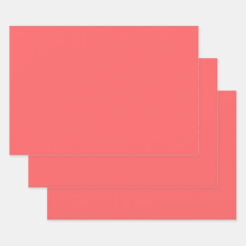 Coral Pink  solid color  Wrapping Paper Sheets