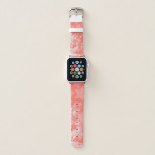 Coral pink Stars pattern White paint Modern Chic Apple Watch Band