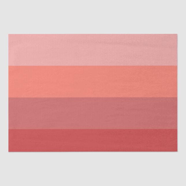 Coral Pink Stripes  Tissue Paper (Front)