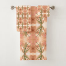 Coral Pink Tulip Towel Set