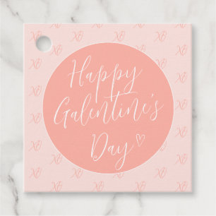 Coral Pink Valentine's Day Gift Tag