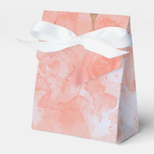 Coral Pink Vintage Butterfly Rose Bridal Shower Favor Boxes