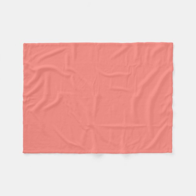 Coral Pink - Warm and Cheerful Fleece Blanket (Front (Horizontal))