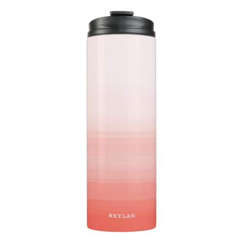 Coral Pink Watercolor Ombre Gradient Thermal Tumbler