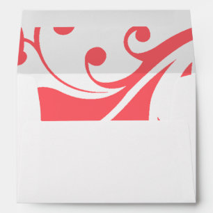 Coral Pink White Contemporary Swirls Envelope