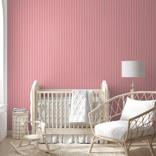 Coral Pink White Stripes Salmon Wallpaper Wallpaper (Kids)