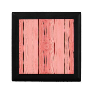 Coral Pink Wood Grain Rustic Farmhouse Texture Gift Box