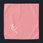 Coral Pink Your Pet's Name Personalized Pet Bandana<br><div class="desc">Popular coral pink bandana, personalized with your pet's name! Perfect for any occasion. The background color is customizable to any color you desire, as are the font style, size, and/or color; using the edit menu. Make it your own! When you wear Boagie's cute designs, you are helping to make a...</div>