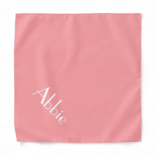 Coral Pink Your Pets Name Personalized Pet Bandana