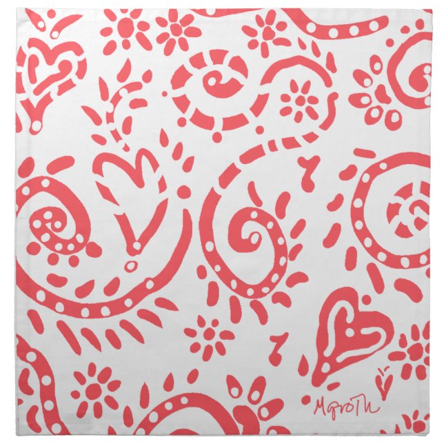 Coral pip napkin (Front)