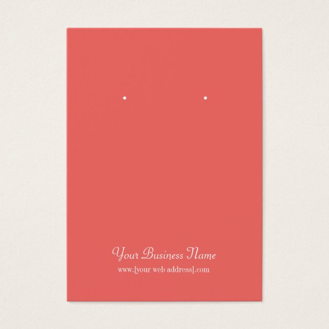 Coral Plain Simple Custom Earring Card (Front)