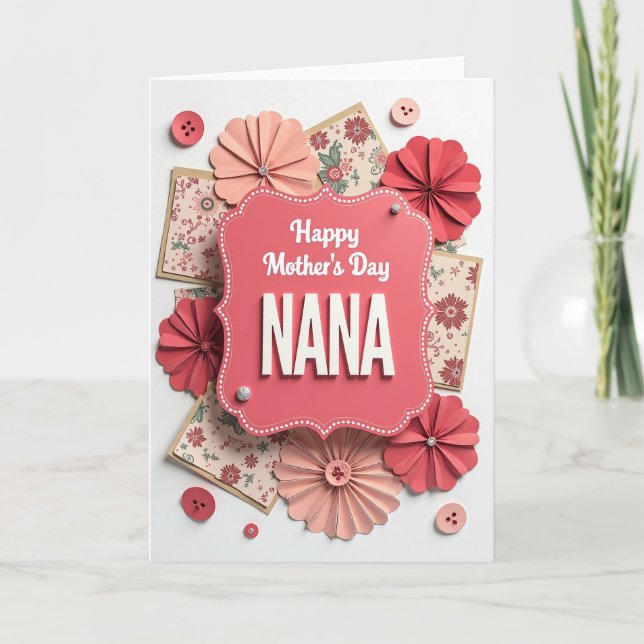 Coral Plaque Mothers Day Card (Front)