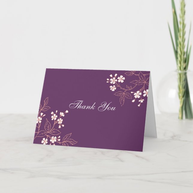 Coral Plum Floral Baby Shower Hostess Thank You (Front)