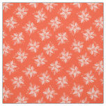 Coral Poinsettia Flower Christmas pattern Fabric