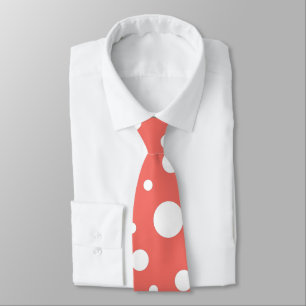 Coral Polka Dot Neck Tie