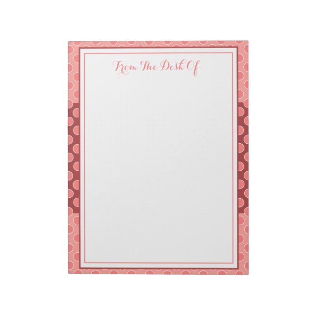 Coral Polka Dot Pattern Notepad (Rotated)