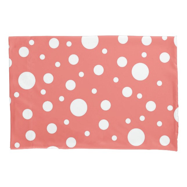 Coral Polka Dot Pillow Case (Front)