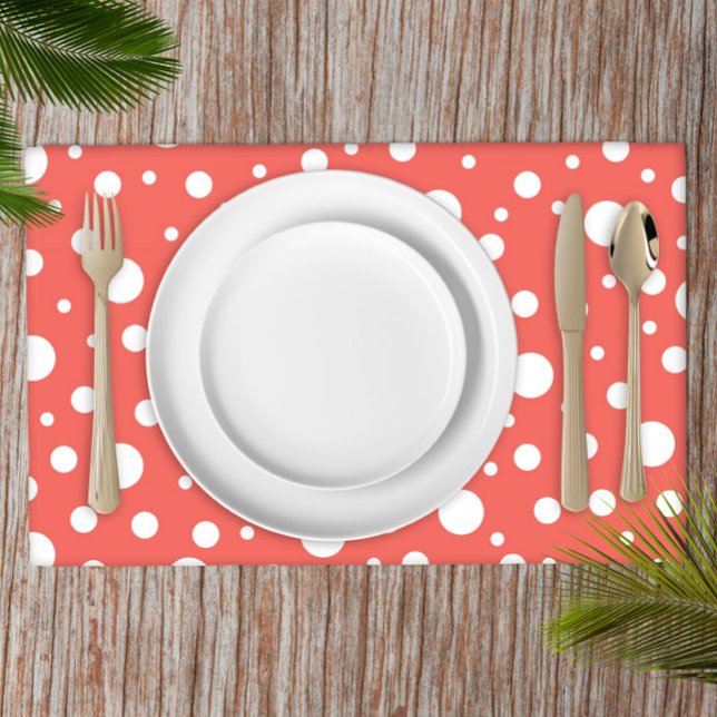 Coral Polka Dot Placemat (Creator Uploaded)