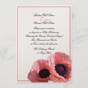 Coral Poppies Invitation