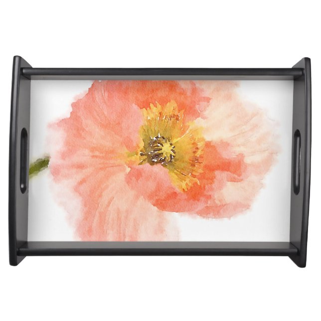 Coral Poppy Serving Tray (Front)
